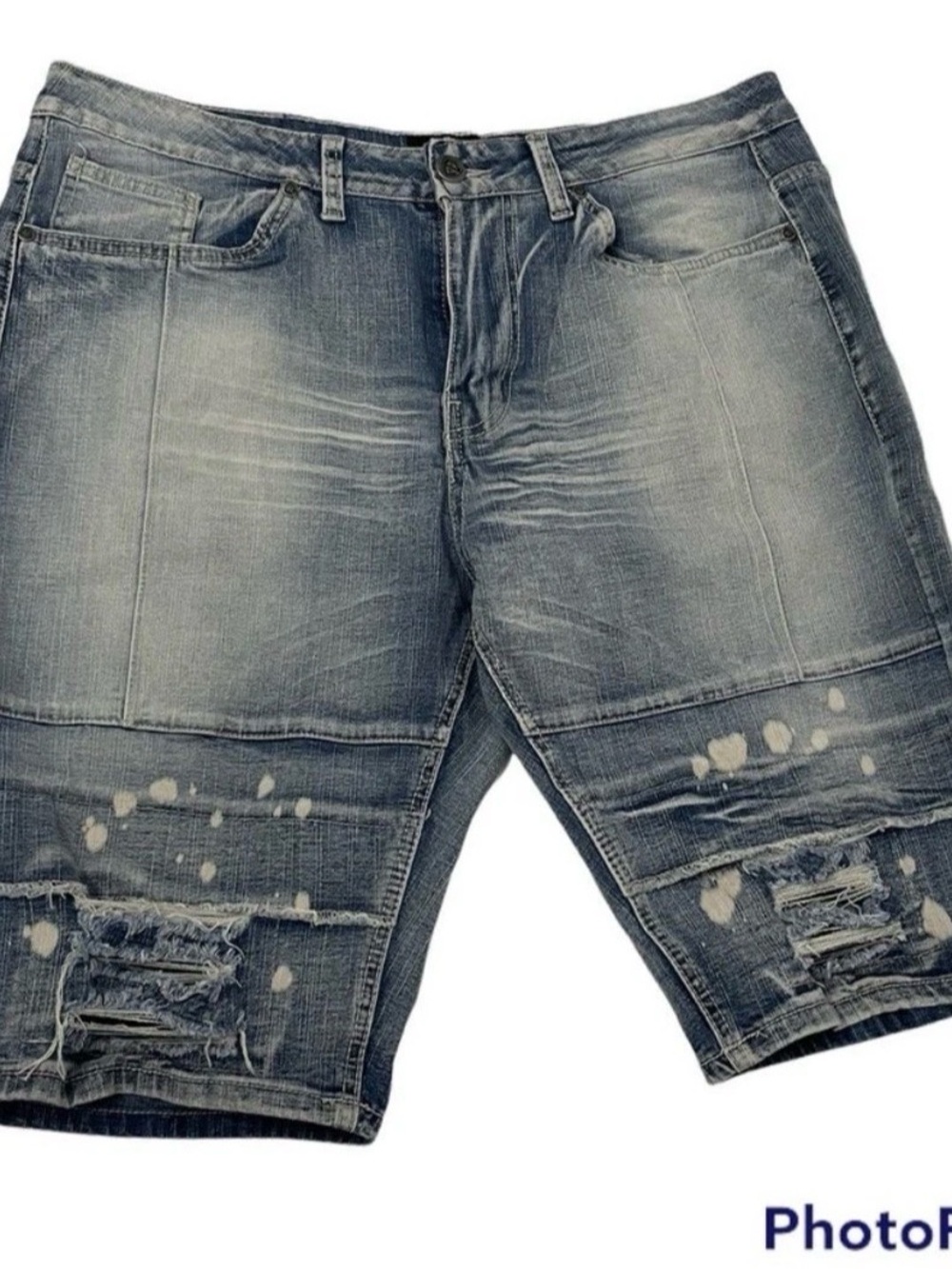mens encrypted NWOT shorts distressed streetwear sz 38